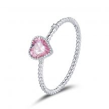 Linda S Jewelry Strieborny Prsten Pink Love Ag 925 1000 Ipr115 Vekost 59