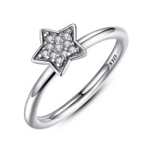 Linda S Jewelry Strieborny Prsten Shiny Star Ag 925 1000 Ipr008 8 Vekost 54