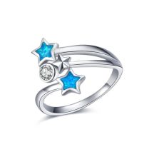 240 5890 Strieborny Prsten Opalove Hviezdy