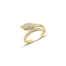 5710 Strieborny Prsten Zlaty Had