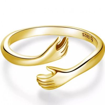 7198 Strieborny Prsten Objatie Gold