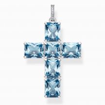 28688 Thomas Sabo Privesok Cross With Aquamarine Coloured Stones 2