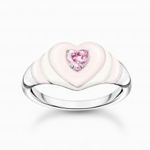 29238 Thomas Sabo Prsten Heart With Pink Stones