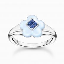 29239 Thomas Sabo Prsten Flower With Blue Stone