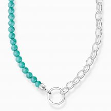 29557 Thomas Sabo Nahrdelnik Na Charm Turquoise Beads And Chain Links Silver