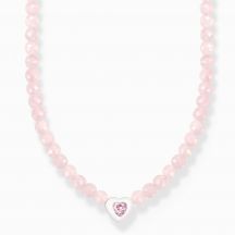 29559 Thomas Sabo Nahrdelnik Heart With Beads Of Rose Quartz