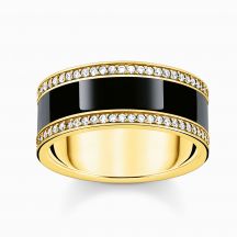 30267 Thomas Sabo Prsten Band Ring With Black Enamel And Zirconia 2
