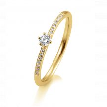 Sofia Diamonds Prsten 14 K Zlte Zlato S Diamantmi 0 17 Ct