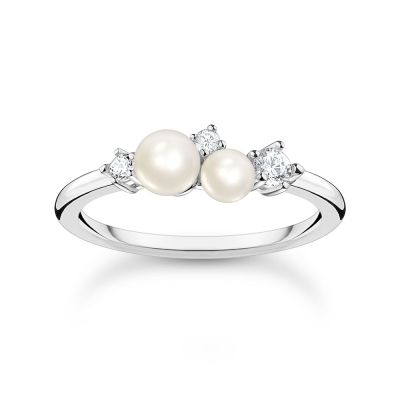 Thomas Sabo Prsten Pearls With White Stones Silver