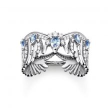 Thomas Sabo Prsten Phoenix Wing With Blue Stones Silver