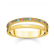 Thomas Sabo Prsten Ring Double Colored Stones Gold