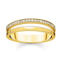 Thomas Sabo Prsten Ring Double White Stones Gold