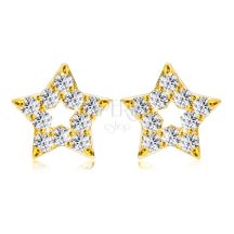 16857 Diamantove Nausnice Z 585 Zlteho Zlata Kontura Hviezdicky Okruhle Brilianty Puzetky