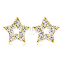 16870 Briliantove Nausnice Z 375 Zlteho Zlata Obrys Hviezdicky Okruhle Diamanty Puzetky
