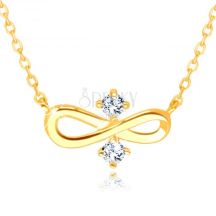 17333 Diamantovy Nahrdelnik 585 V Zltom Zlate Symbol Infinity Dva Cire Brilianty