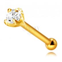 17339 Diamantovy Piercing Do Nosa Z 585 Zlteho Zlata Rovny Trblietavy Briliant V Kotliku 1 75 Mm