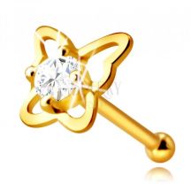 17345 Diamantovy Piercing Do Nosa Zo 14k Zlteho Zlata Kontura Motya S Briliantom 2 25 Mm