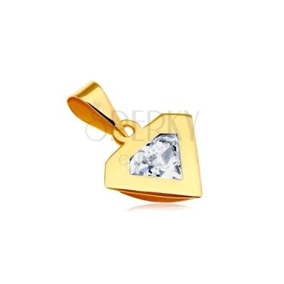 19665 Privesok V Zltom 14k Zlate Silueta Diamantu Ligotavy Ciry Zirkon