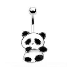 Oceovy Piercing Do Pupku Panda S Bielou A Ciernou Glazurou
