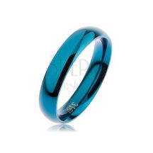 Prsten Z Ocele 316l Modrej Farby Hladky Zaobleny Povrch Bez Vzoru 4 Mm