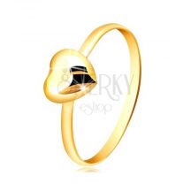 Prsten Zo Zlteho Zlata 375 Uzka Obrucka A Pravidelne Zrkadlovoleskle Srdiecko