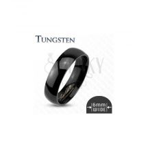 Tungstenovy Hladky Cierny Prsten 6 Mm
